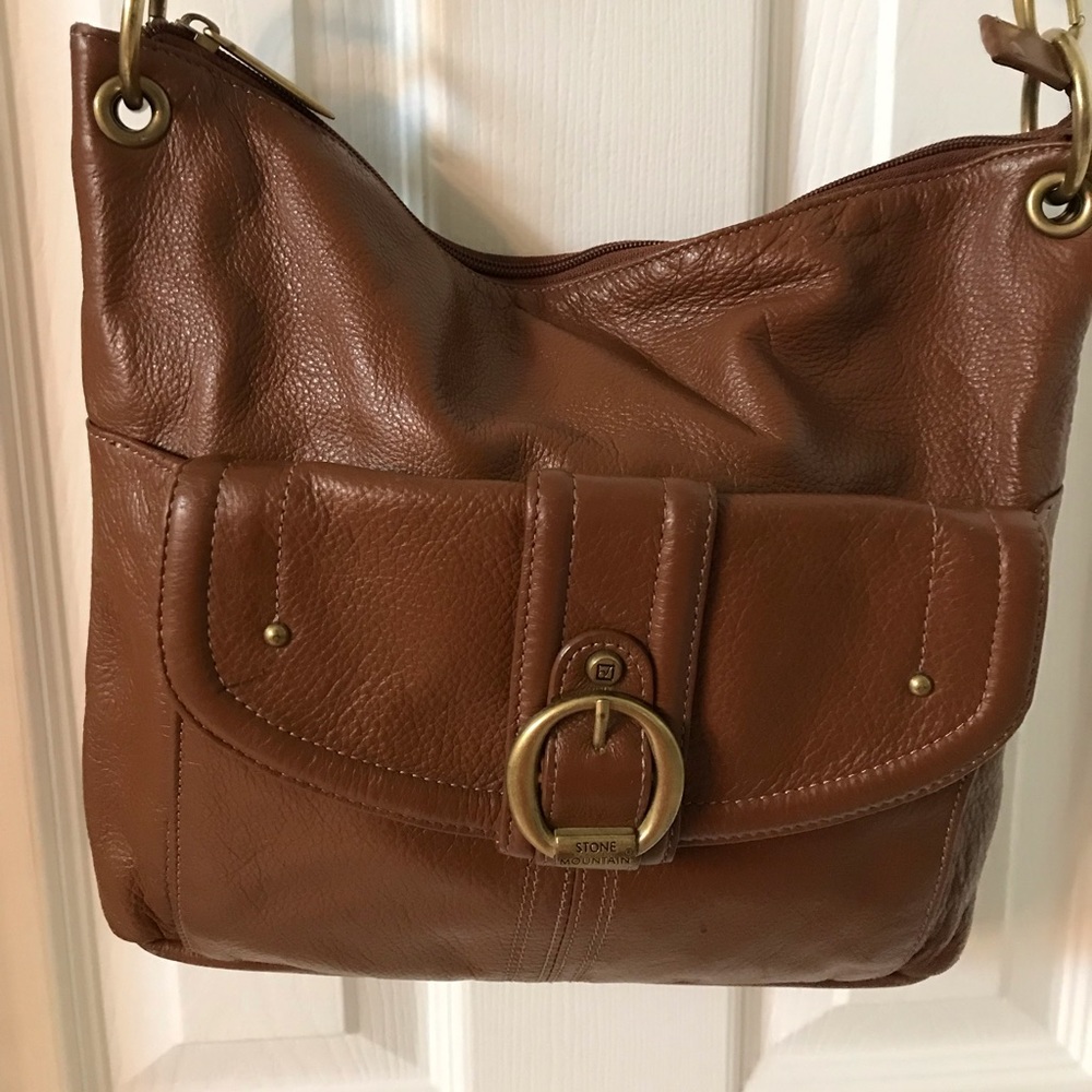 Stone Mountain Tan Leather Hobo Bag